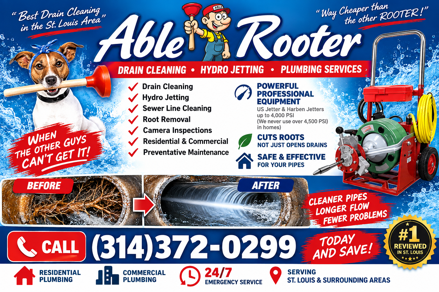 Hydro jetting a St. Louis sewer line